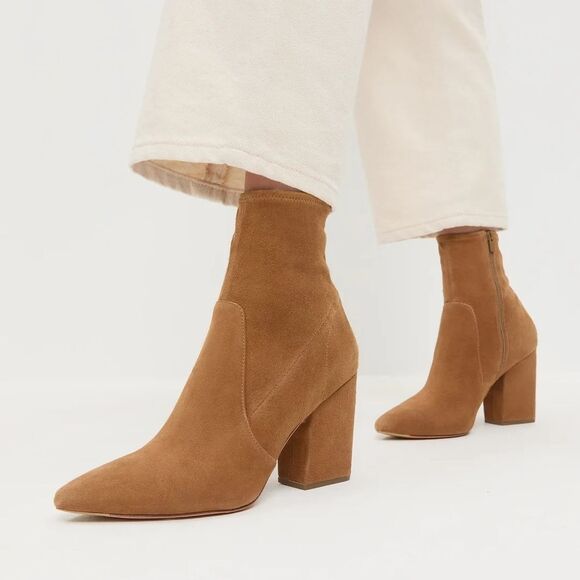 Loeffler Randall Shoes - Loeffler Randall Suede Isla Brown Heeled Ankle Bootie